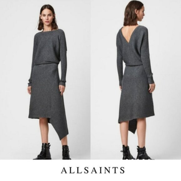 AllSaints Eva Wool Dress, Size XS, $199 - Picture 1 of 8